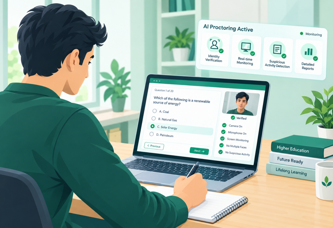 AI-powered online exam proctoring for higher education