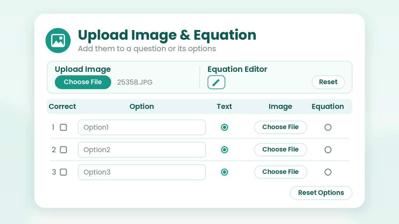 Adding an image and equation to a question in MyClassAdmin Paper Setter